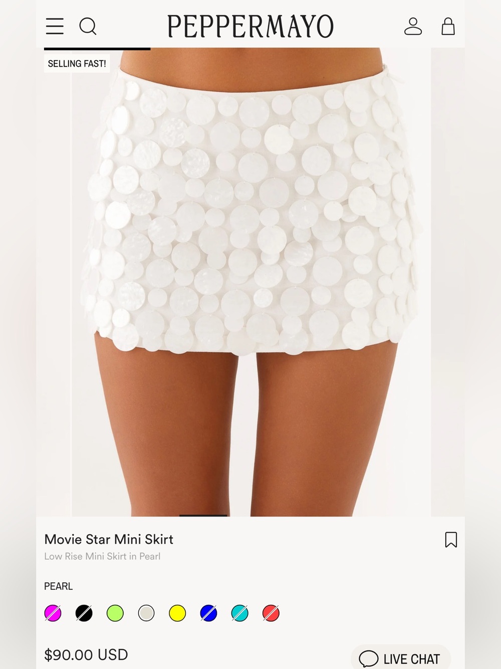 Peppermayo Mini Skirt - Pearl